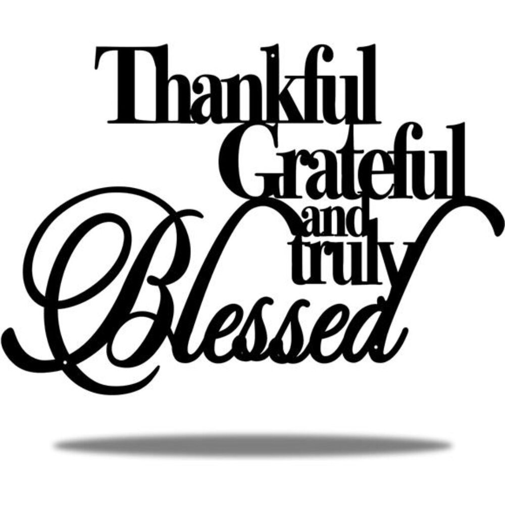 Thankful Grateful Blessed Wall Decor – Home Thankful Iron Wall Decor